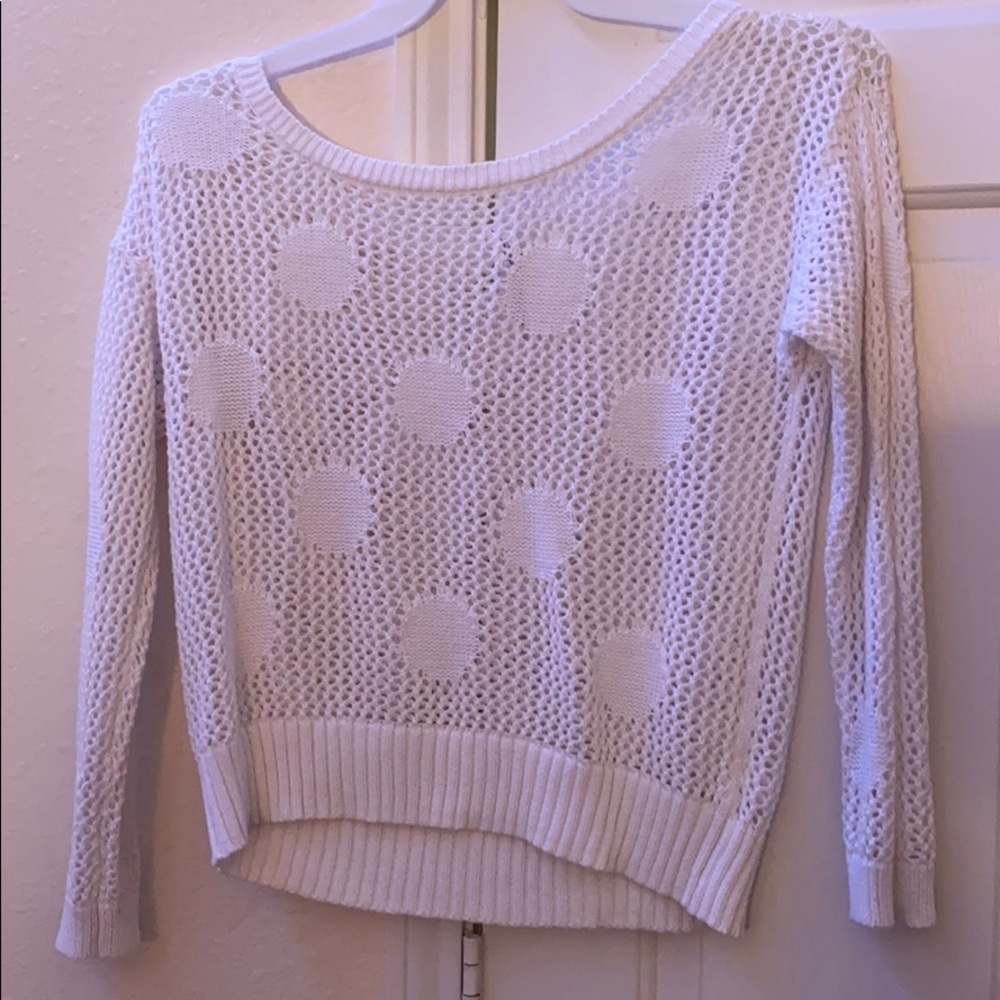 White knitted sweater